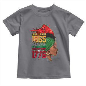 Juneteenth 1865 Toddler T Shirt Black Pride Because My Ancestors Weren't Free in 1776 Not 4Th Of July TS01 Charcoal Print Your Wear