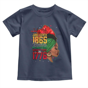 Juneteenth 1865 Toddler T Shirt Black Pride Because My Ancestors Weren't Free in 1776 Not 4Th Of July TS01 Navy Print Your Wear