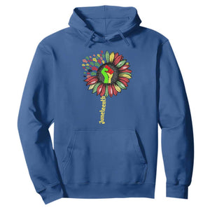 Juneteenth Hoodie Sunflower with Fist Black History African American TS01 Royal Blue Printyourwear