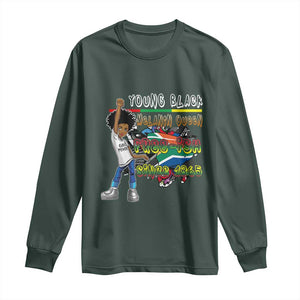 Free Ish Juneteenth Long Sleeve Shirt Freedom Day Since 1865 TS01 Dark Forest Green Print Your Wear