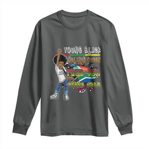 Free Ish Juneteenth Long Sleeve Shirt Freedom Day Since 1865 TS01 Dark Heather Print Your Wear