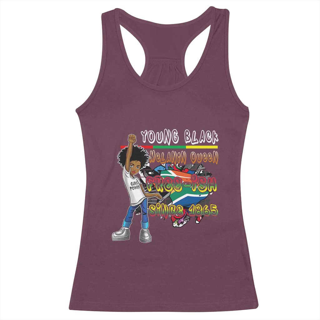 Free Ish Juneteenth Racerback Tank Top Freedom Day Since 1865 TS01 Maroon Print Your Wear