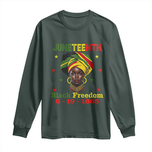 Juneteenth Black Freedom Long Sleeve Shirt Since 1865 For African Women Black Pride TS01 Dark Forest Green Print Your Wear