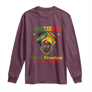 Juneteenth Black Freedom Long Sleeve Shirt Since 1865 For African Women Black Pride TS01 Maroon Print Your Wear