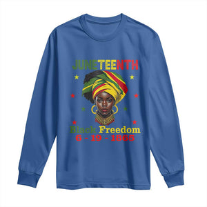 Juneteenth Black Freedom Long Sleeve Shirt Since 1865 For African Women Black Pride TS01 Royal Blue Print Your Wear