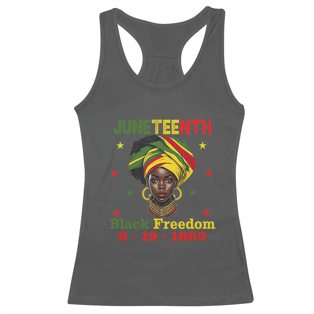 Juneteenth Black Freedom Racerback Tank Top Since 1865 For African Women Black Pride TS01 Dark Heather Print Your Wear