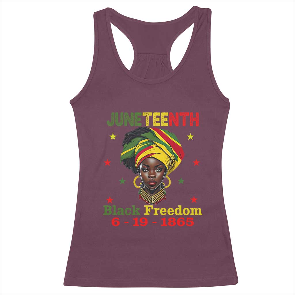 Juneteenth Black Freedom Racerback Tank Top Since 1865 For African Women Black Pride TS01 Maroon Print Your Wear