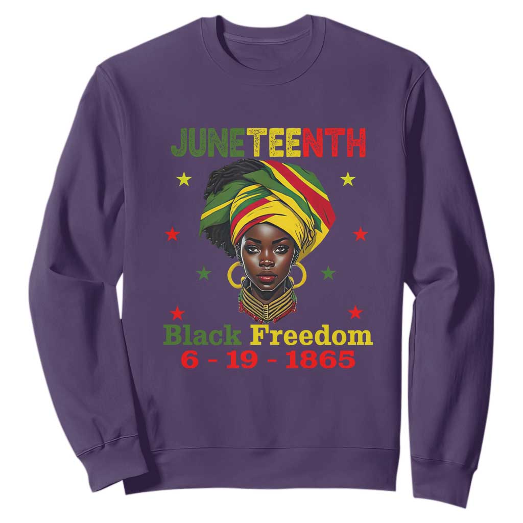 BHM Sweatshirt For African Women Juneteenth 1865 Celebrating TS01 Purple Printyourwear