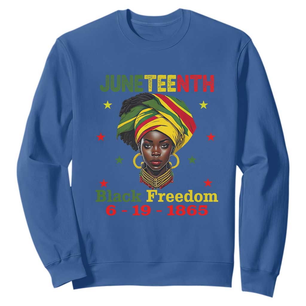 BHM Sweatshirt For African Women Juneteenth 1865 Celebrating TS01 Royal Blue Printyourwear