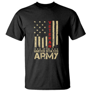 Patriotic U.S. Army Veteran T Shirt Vintage Red Line American Flag Military TS01 Black Print Your Wear