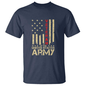 Patriotic U.S. Army Veteran T Shirt Vintage Red Line American Flag Military TS01 Navy Print Your Wear