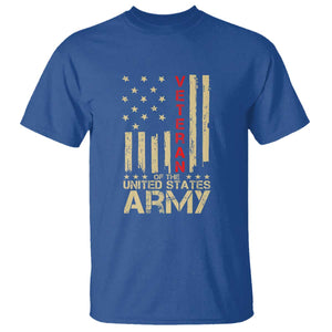 Patriotic U.S. Army Veteran T Shirt Vintage Red Line American Flag Military TS01 Royal Blue Print Your Wear