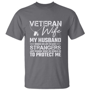 Veteran Wife T Shirt Cool Military Gift for Army Husband - Soldier Saying TS01 Charcoal Print Your Wear