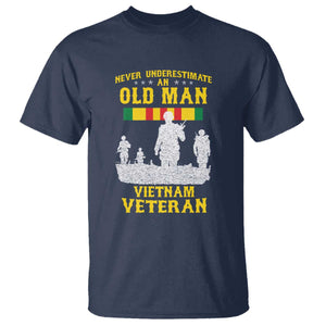 Never Underestimate an Old Man Vietnam Veteran T Shirt Patriotic Military Gift TS01 Navy Print Your Wear