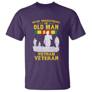 Never Underestimate an Old Man Vietnam Veteran T Shirt Patriotic Military Gift TS01 Purple Print Your Wear