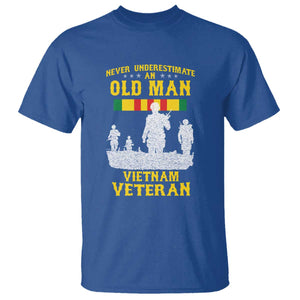 Never Underestimate an Old Man Vietnam Veteran T Shirt Patriotic Military Gift TS01 Royal Blue Print Your Wear