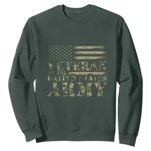 Veteran Sweatshirt Proud U.S. Army Soldier, USA Flag & Camouflage Design TS01 Dark Forest Green Print Your Wear