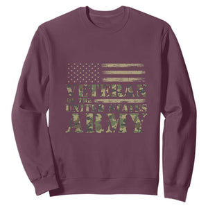 Veteran Sweatshirt Proud U.S. Army Soldier, USA Flag & Camouflage Design TS01 Maroon Print Your Wear