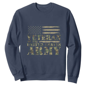 Veteran Sweatshirt Proud U.S. Army Soldier, USA Flag & Camouflage Design TS01 Navy Print Your Wear