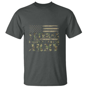 Veteran T Shirt Proud U.S. Army Soldier, USA Flag & Camouflage Design TS01 Dark Heather Print Your Wear