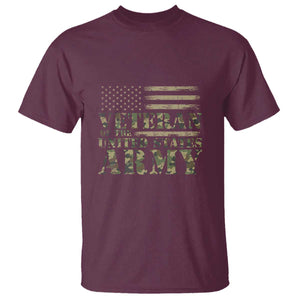 Veteran T Shirt Proud U.S. Army Soldier, USA Flag & Camouflage Design TS01 Maroon Print Your Wear