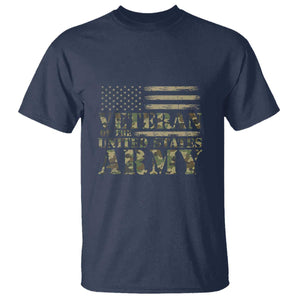 Veteran T Shirt Proud U.S. Army Soldier, USA Flag & Camouflage Design TS01 Navy Print Your Wear