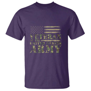 Veteran T Shirt Proud U.S. Army Soldier, USA Flag & Camouflage Design TS01 Purple Print Your Wear