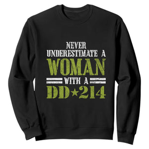 Female Veteran Sweatshirt Women with DD-214, Veterans Day Gift TS01 Black Print Your Wear