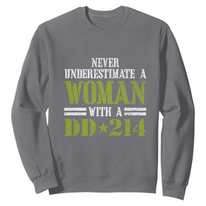 Female Veteran Sweatshirt Women with DD-214, Veterans Day Gift TS01 Charcoal Print Your Wear