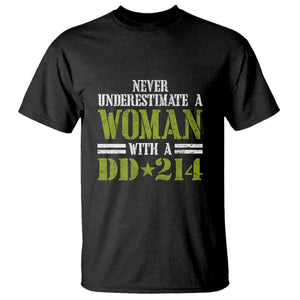 Female Veteran T Shirt Women with DD-214, Veterans Day Gift TS01 Black Print Your Wear