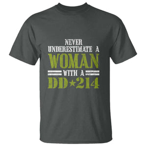 Female Veteran T Shirt Women with DD-214, Veterans Day Gift TS01 Dark Heather Print Your Wear