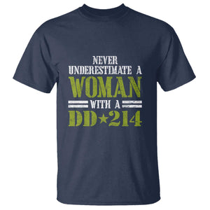 Female Veteran T Shirt Women with DD-214, Veterans Day Gift TS01 Navy Print Your Wear