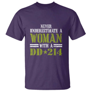 Female Veteran T Shirt Women with DD-214, Veterans Day Gift TS01 Purple Print Your Wear