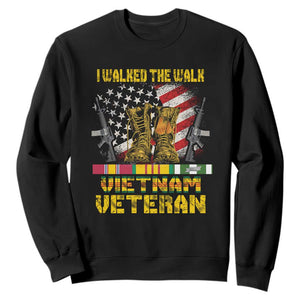 Vietnam Veteran Sweatshirt US Flag & Combat Boots Patriotic Design TS01 Black Print Your Wear