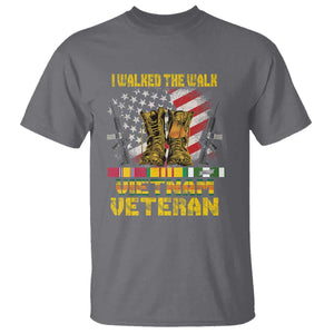 Vietnam Veteran T Shirt US Flag & Combat Boots Patriotic Design TS01 Charcoal Print Your Wear