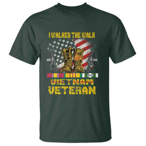 Vietnam Veteran T Shirt US Flag & Combat Boots Patriotic Design TS01 Dark Forest Green Print Your Wear