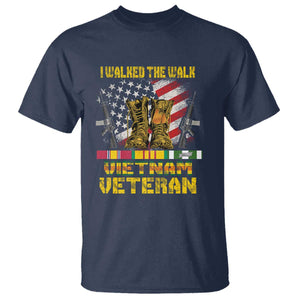 Vietnam Veteran T Shirt US Flag & Combat Boots Patriotic Design TS01 Navy Print Your Wear