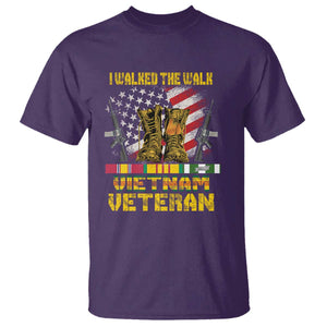 Vietnam Veteran T Shirt US Flag & Combat Boots Patriotic Design TS01 Purple Print Your Wear