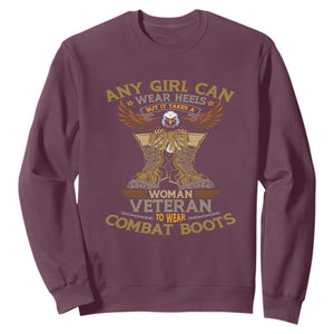 My Favorite Veteran is My Mom Sweatshirt US Flag, Proud Veteran Mother Gift TS01 Maroon Print Your Wear