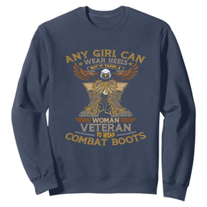 My Favorite Veteran is My Mom Sweatshirt US Flag, Proud Veteran Mother Gift TS01 Navy Print Your Wear