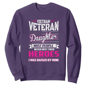 Vietnam Veteran Daughter Sweatshirt - Raised by My Hero, Proud Veteran Gift TS01 Purple Print Your Wear