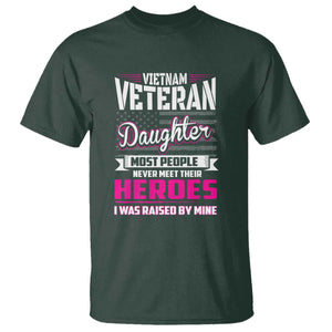 Vietnam Veteran Daughter T Shirt - Raised by My Hero, Proud Veteran Gift TS01 Dark Forest Green Print Your Wear