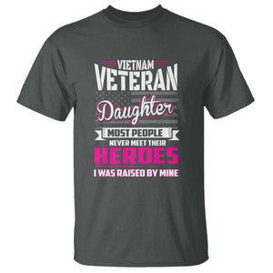 Vietnam Veteran Daughter T Shirt - Raised by My Hero, Proud Veteran Gift TS01 Dark Heather Print Your Wear