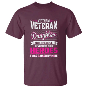 Vietnam Veteran Daughter T Shirt - Raised by My Hero, Proud Veteran Gift TS01 Maroon Print Your Wear