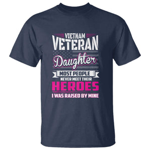 Vietnam Veteran Daughter T Shirt - Raised by My Hero, Proud Veteran Gift TS01 Navy Print Your Wear