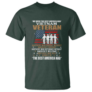 Vietnam Veteran T Shirt Brothers Who Fought, US Flag Patriotic Design TS01 Dark Forest Green Print Your Wear