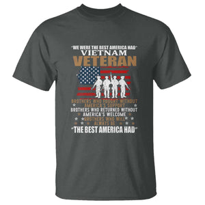 Vietnam Veteran T Shirt Brothers Who Fought, US Flag Patriotic Design TS01 Dark Heather Print Your Wear