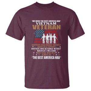 Vietnam Veteran T Shirt Brothers Who Fought, US Flag Patriotic Design TS01 Maroon Print Your Wear