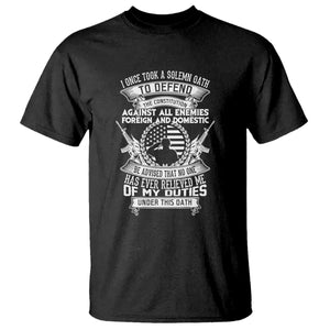 Army Veteran T Shirt American Oath, Defend the Constitution, Patriotic Gift TS01 Black Print Your Wear