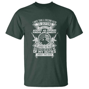 Army Veteran T Shirt American Oath, Defend the Constitution, Patriotic Gift TS01 Dark Forest Green Print Your Wear